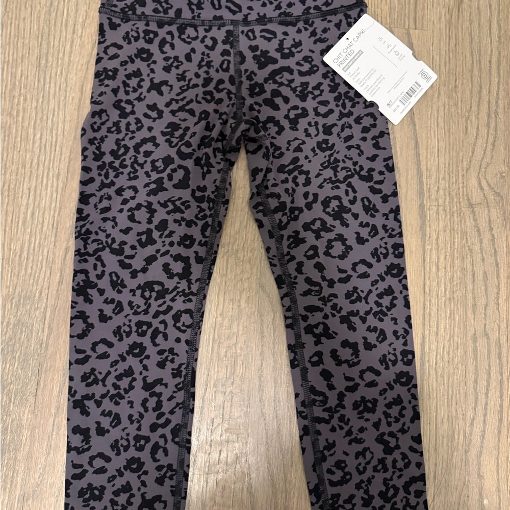 Athleta Kids Leopard Print Leggings - Black and Gray